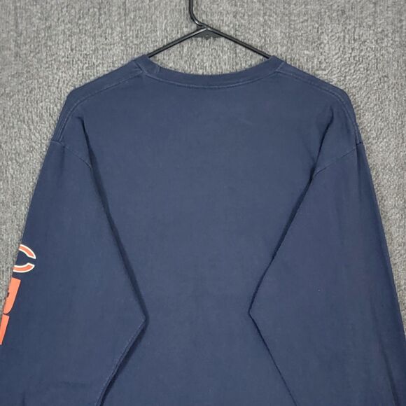 Chicago Bears T-Shirt Mens L Blue Orange Long Sleeve NFL Football Crewneck Tee - Picture 8 of 10